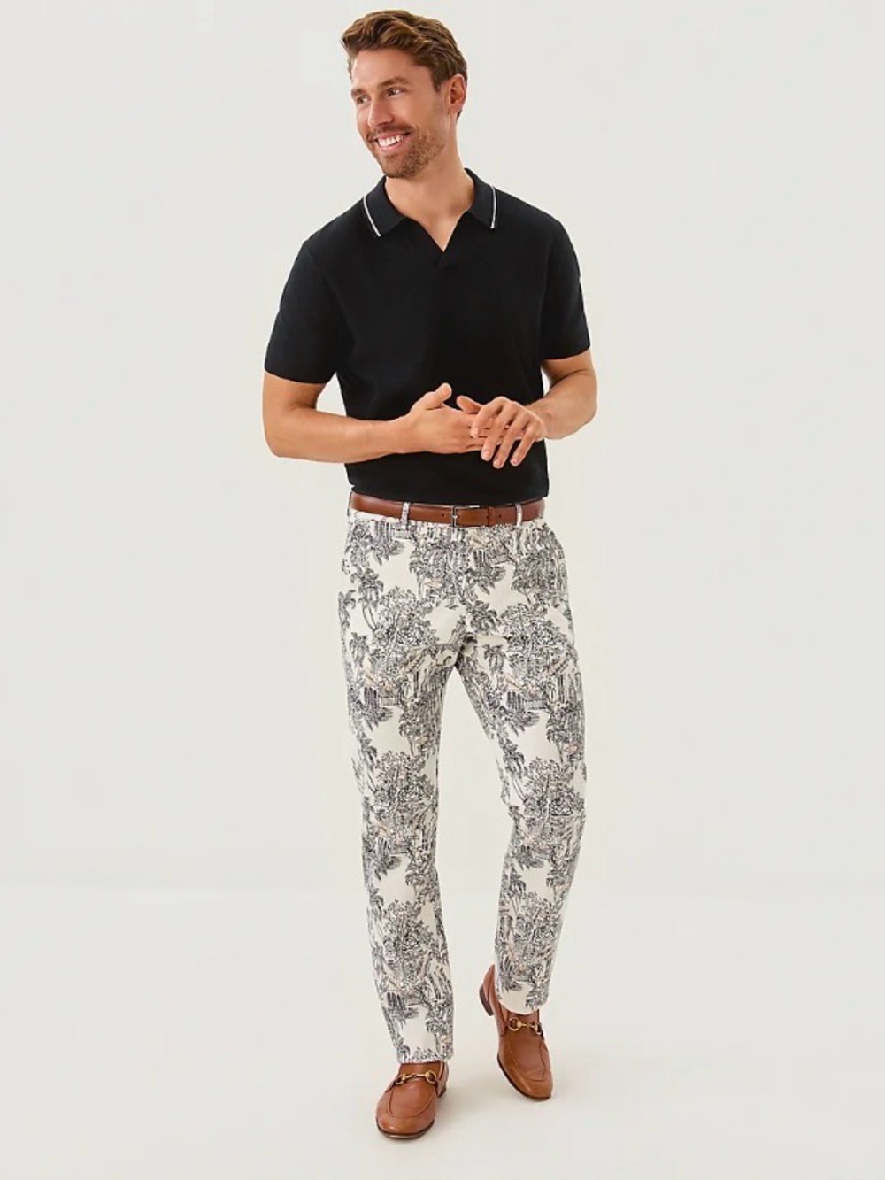 New Lilly Pulitzer Men’s Stuff Mizner Pant Coconut PB Anniversary Toile 38